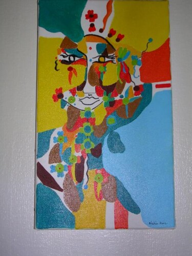 Painting titled "tete de femme" by Nadia Benayad, Original Artwork