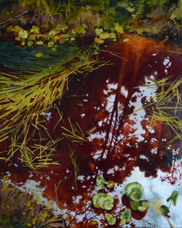 Peinture intitulée "Reflections - I" par Nadia Boldina, Œuvre d'art originale, Huile Monté sur Châssis en bois