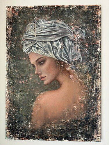 Painting titled "Confused mind" by Nadia Eidehlouei, Original Artwork, Oil Mounted on Wood Stretcher frame