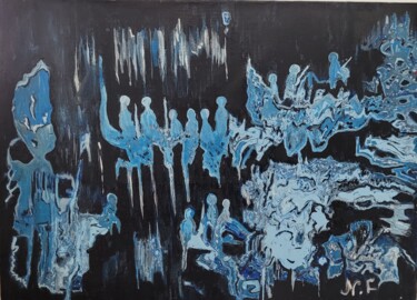 Pittura intitolato "In the night" da Nadia Fakhry, Opera d'arte originale, Acrilico