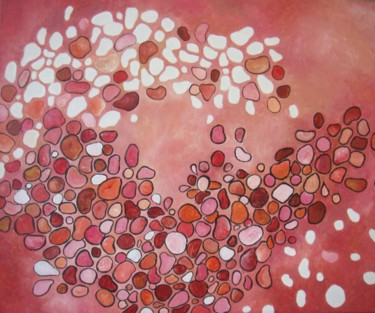 Pintura intitulada "mosaìque rose" por Nadia Jobin, Obras de arte originais, Acrílico