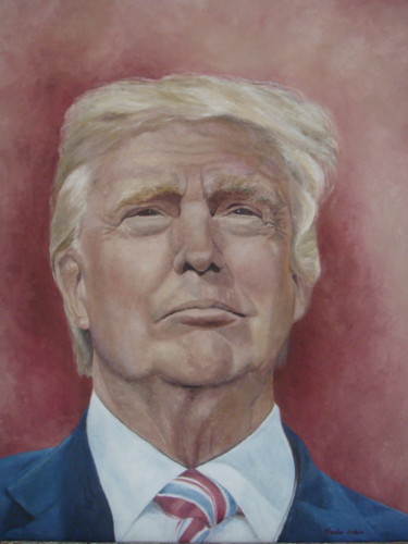 Pintura intitulada "Trump" por Nadia Jobin, Obras de arte originais, Óleo