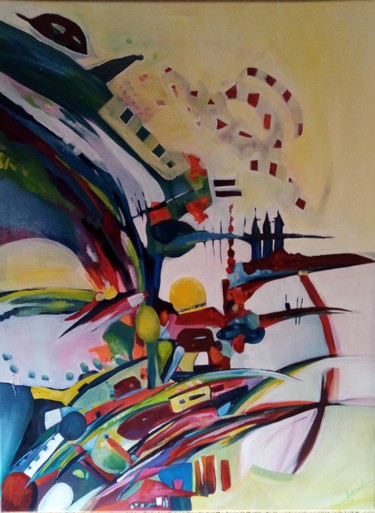 Painting titled "Aero" by Nadia Laine, Original Artwork, Oil