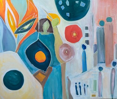 Pintura titulada "Neige au soleil" por Nadia Laine, Obra de arte original, Oleo
