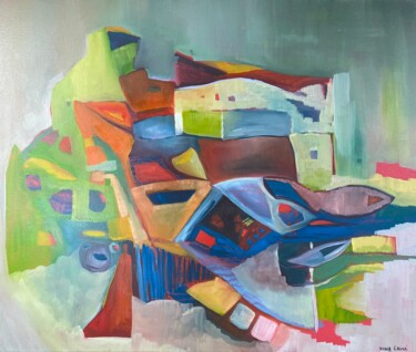 Malerei mit dem Titel "Chaos et Résistance" von Nadia Laine, Original-Kunstwerk, Öl
