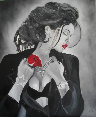 Painting titled "Sensualité" by Nadia Loriot, Original Artwork, Oil