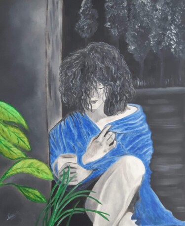 Malerei mit dem Titel "Tristesse au matin" von Nadia Loriot, Original-Kunstwerk, Öl