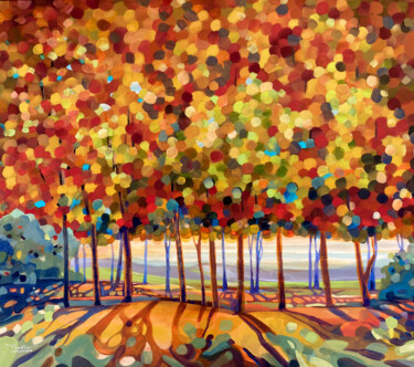 Pintura intitulada "Tuscan autumn" por Nadia Lysakowska, Obras de arte originais, Acrílico