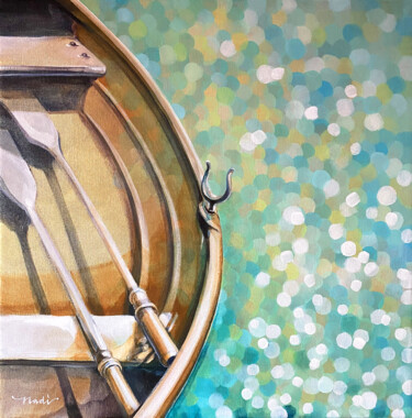 绘画 标题为“swaying on the waves” 由Nadia Lysakowska, 原创艺术品, 丙烯 安装在木质担架架上