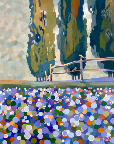 Картина под названием "L'estate" - Nadia Lysakowska, Подлинное произведение искусства, Акрил Установлен на Деревянная рама д…