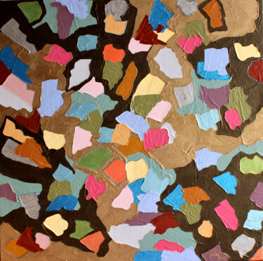 Peinture intitulée "Fragments of a joyf…" par Nadia Nova, Œuvre d'art originale, Acrylique