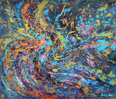 Картина под названием "The Wave of Happine…" - Nadia Nova, Подлинное произведение искусства, Акрил