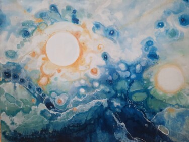Pintura titulada "Celebração das Água…" por Nadia Polimeni, Obra de arte original, Acrílico Montado en Bastidor de camilla d…