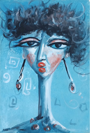 Pintura intitulada "La comtesse" por Nadia Rhessal, Obras de arte originais, Acrílico