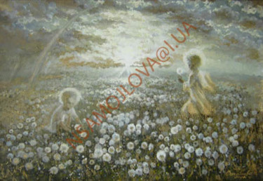 Картина под названием "Angels of dandelions" - Nadia Samoilova, Подлинное произведение искусства, Другой