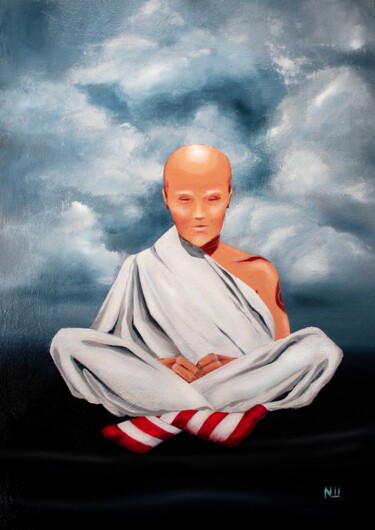 Pintura intitulada "Monk" por Nadia Sh. Mikhailo, Obras de arte originais, Acrílico