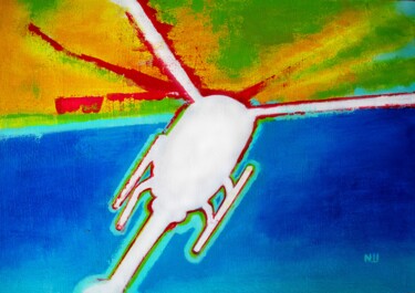 Painting titled "Psyhedelic helicopt…" by Nadia Sh. Mikhailo, Original Artwork, Acrylic