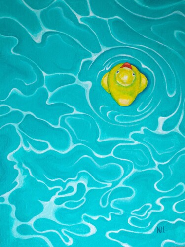 Painting titled "Happy Duck" by Nadia Sh. Mikhailo, Original Artwork, Acrylic
