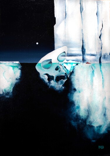 Painting titled "Arctic Skulls 2" by Nadia Sh. Mikhailo, Original Artwork, Acrylic