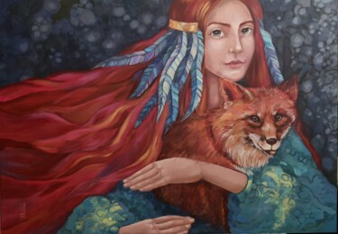 Картина под названием "Lesława" - Nadia Siemek, Подлинное произведение искусства, Акрил Установлен на Деревянная рама для но…