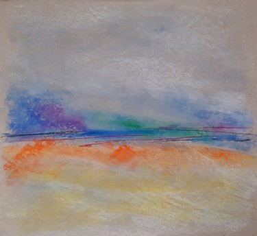 Drawing titled "Sunset - Landscape…" by Nadia Larosa, Original Artwork, Pastel