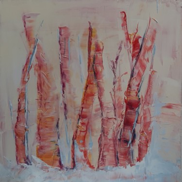 Pittura intitolato "Trees in the Snow -…" da Nadia Larosa, Opera d'arte originale, Acrilico