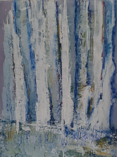 Pittura intitolato "Reflection - Trees…" da Nadia Larosa, Opera d'arte originale, Acrilico