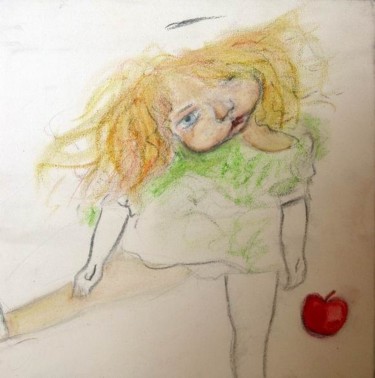 Pittura intitolato "la mela stregata" da Magnabosco Nadia, Opera d'arte originale