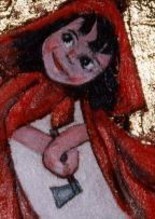 Pittura intitolato "cappuccetto con l'a…" da Magnabosco Nadia, Opera d'arte originale