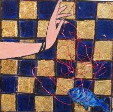 Pittura intitolato "presa all'amo" da Magnabosco Nadia, Opera d'arte originale