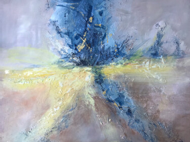 Malerei mit dem Titel "Flammes - 02" von Nadia Poullain, Original-Kunstwerk, Acryl