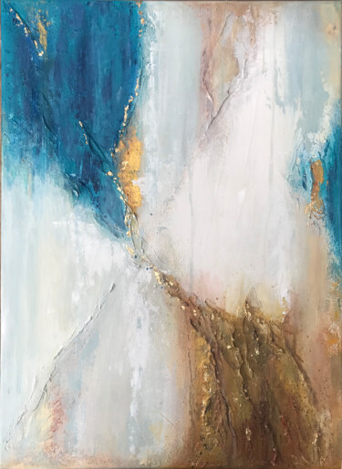 Peinture intitulée "Reliance terre et c…" par Nadia Poullain, Œuvre d'art originale, Acrylique Monté sur Châssis en bois