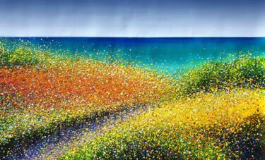 Pintura intitulada "Bright summer lands…" por Nadiia Antoniuk, Obras de arte originais, Acrílico