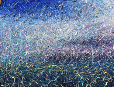 Malerei mit dem Titel "Blue and white abst…" von Nadiia Antoniuk, Original-Kunstwerk, Acryl