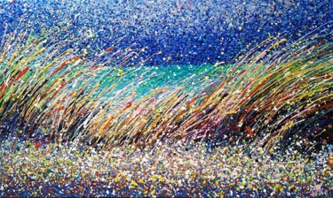 Peinture intitulée "Ocean dunes Emerald…" par Nadiia Antoniuk, Œuvre d'art originale, Acrylique Monté sur Châssis en bois