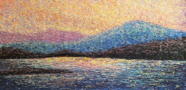 Painting titled "Ocean gentle sunris…" by Nadiia Antoniuk, Original Artwork, Acrylic