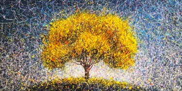 Peinture intitulée "Yellow tree abstrac…" par Nadiia Antoniuk, Œuvre d'art originale, Acrylique