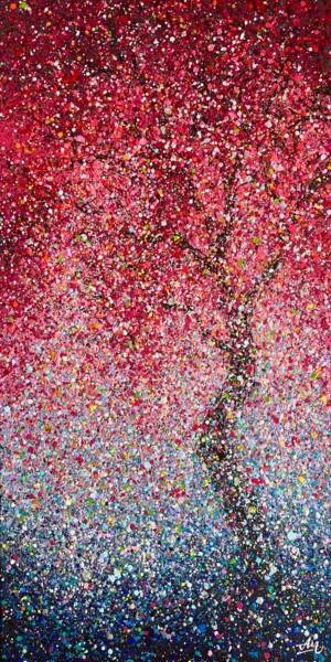 Картина под названием "Pink dream with you" - Nadiia Antoniuk, Подлинное произведение искусства, Акрил Установлен на Деревян…