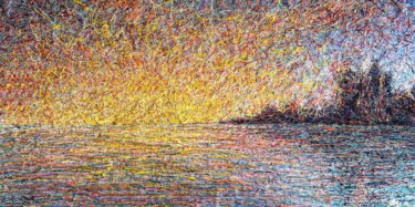 Pittura intitolato "Sunrise in New York…" da Nadiia Antoniuk, Opera d'arte originale, Acrilico