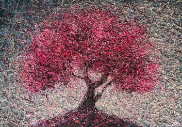 Malerei mit dem Titel "Sakura Dance" von Nadiia Antoniuk, Original-Kunstwerk, Acryl