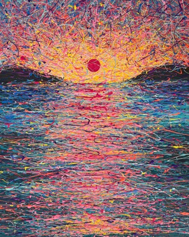 Peinture intitulée "Every drop of sunri…" par Nadiia Antoniuk, Œuvre d'art originale, Acrylique Monté sur Châssis en bois