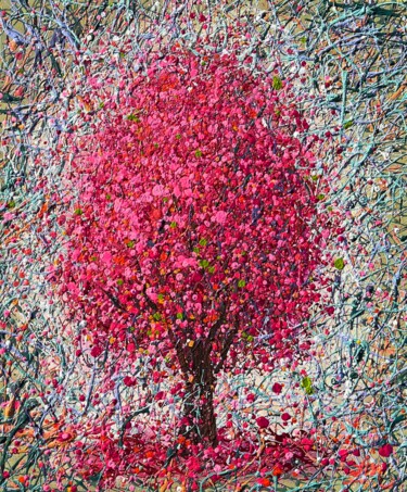 Картина под названием "Sign of LOVE | Saku…" - Nadiia Antoniuk, Подлинное произведение искусства, Акрил Установлен на Деревя…