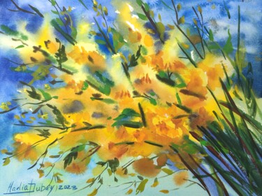 Malerei mit dem Titel "Spring of Ukraine" von Nadiia Dubei, Original-Kunstwerk, Aquarell