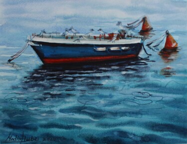Peinture intitulée "Boat" par Nadiia Dubei, Œuvre d'art originale, Aquarelle