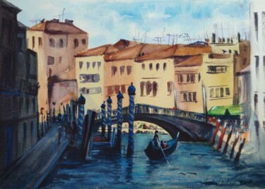 Painting titled "Venice" by Nadiia Dubei, Original Artwork, Watercolor