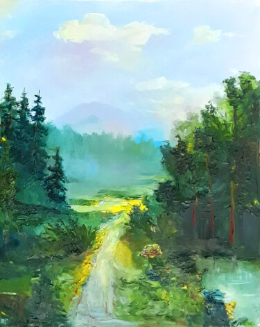 Peinture intitulée "In the Carpathians 2" par Nadiia Govor, Œuvre d'art originale, Huile