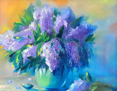 Schilderij getiteld "Lilac" door Nadiia Govor, Origineel Kunstwerk, Olie