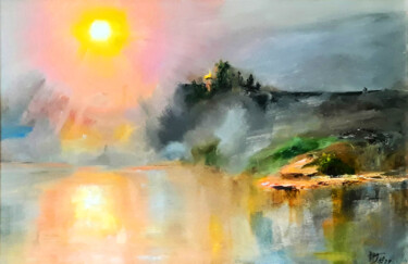 Painting titled "Morning fog" by Nadiia Govor, Original Artwork, Oil