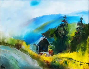 Картина под названием "In the Carpathians 3" - Nadiia Govor, Подлинное произведение искусства, Масло