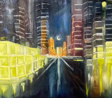 Pintura intitulada "City of opportuniti…" por Nadiia Boichenko, Obras de arte originais, Óleo